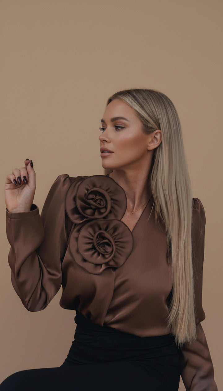 Blusa de satén - Doble Flor