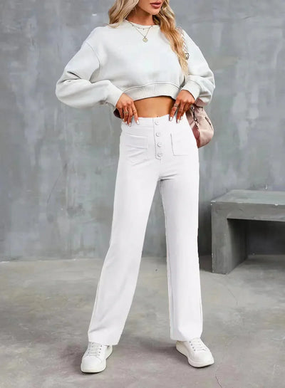 Pantalón de cintura alta y elástica