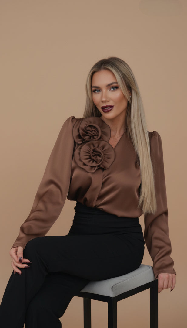 Blusa de satén - Doble Flor