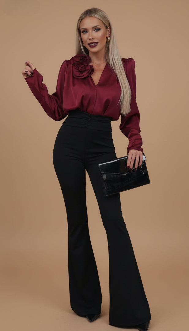 Blusa de satén - Doble Flor