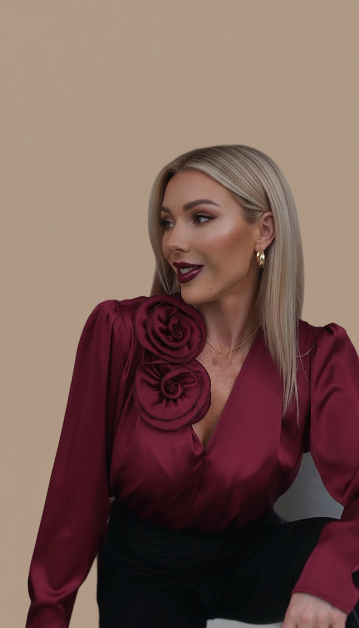 Blusa de satén - Doble Flor