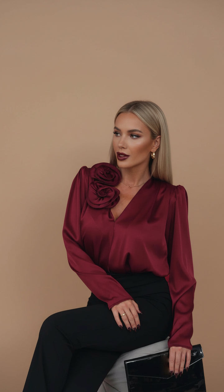 Blusa de satén - Doble Flor