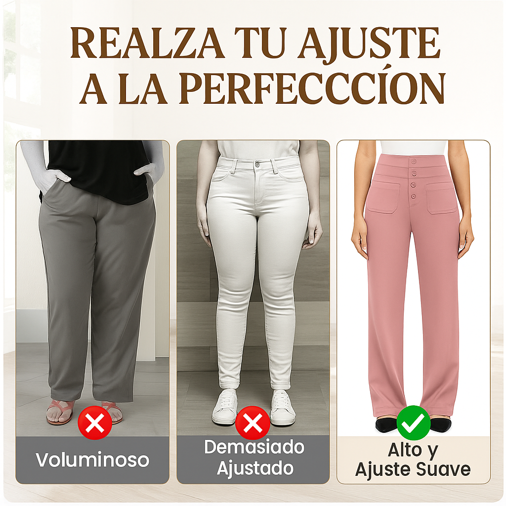 Pantalón de cintura alta y elástica