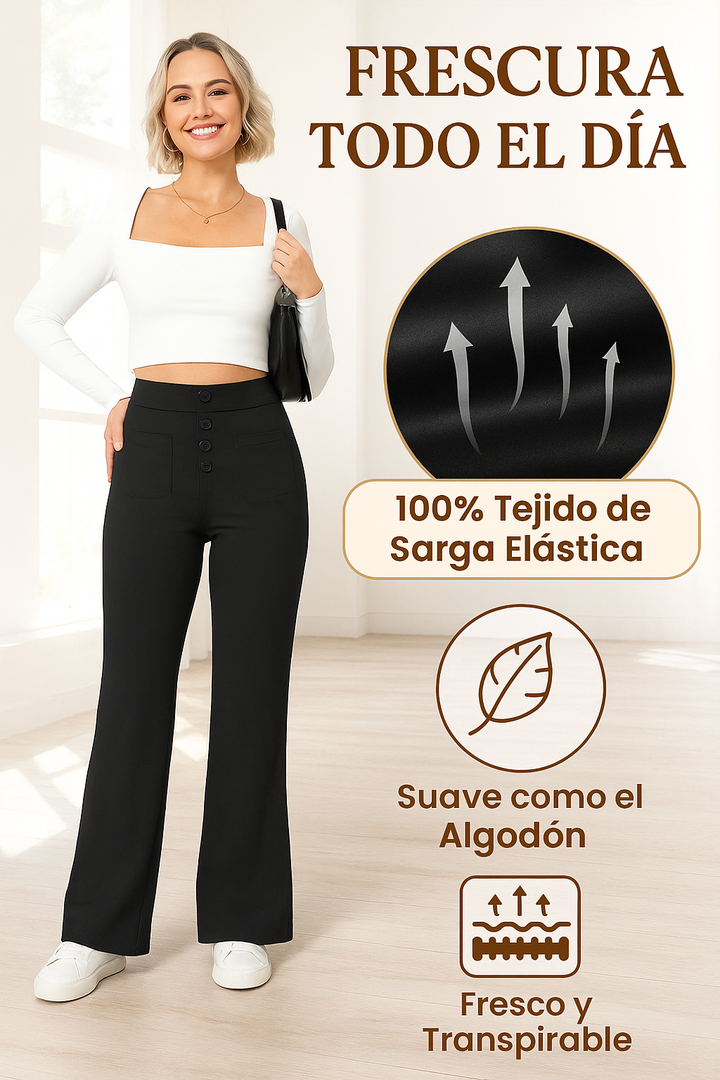 Pantalón de cintura alta y elástica