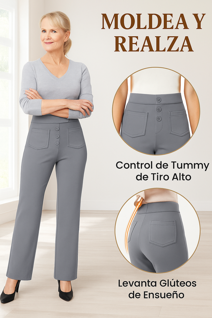 Pantalón de cintura alta y elástica