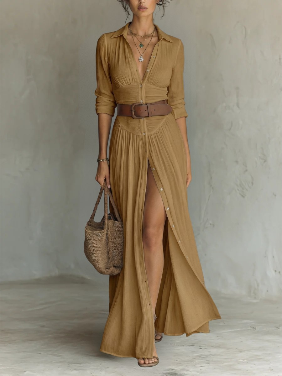 Clara™ | Vestido Maxi con Cinturón Incluido que Estiliza sin Esfuerzo