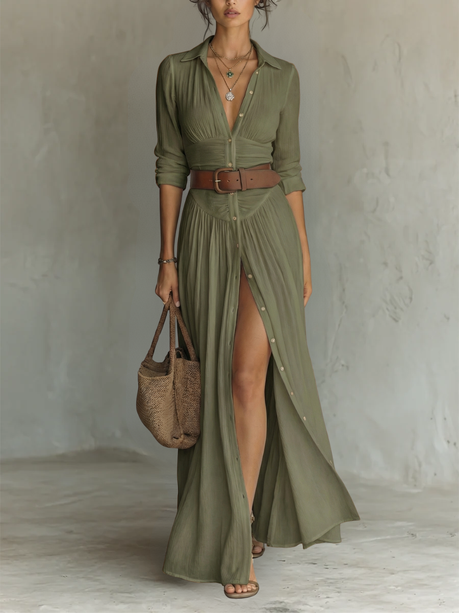 Clara™ | Vestido Maxi con Cinturón Incluido que Estiliza sin Esfuerzo