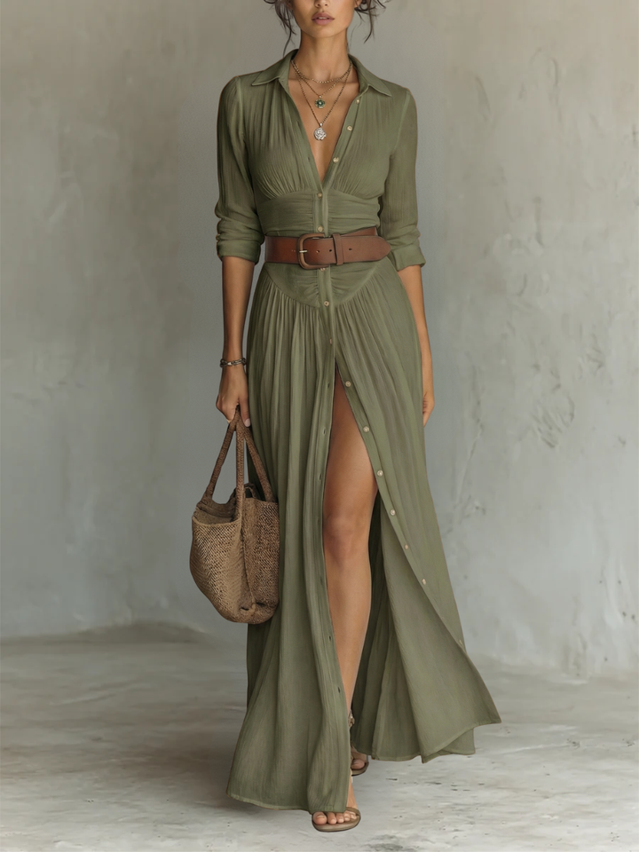 Clara™ | Vestido Maxi con Cinturón Incluido que Estiliza sin Esfuerzo