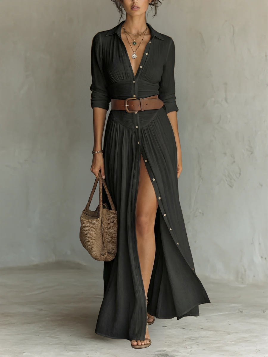 Clara™ | Vestido Maxi con Cinturón Incluido que Estiliza sin Esfuerzo