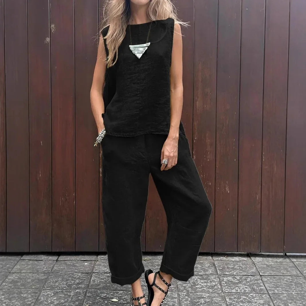 Conjunto Egipto de 2 piezas - De lino y algodón