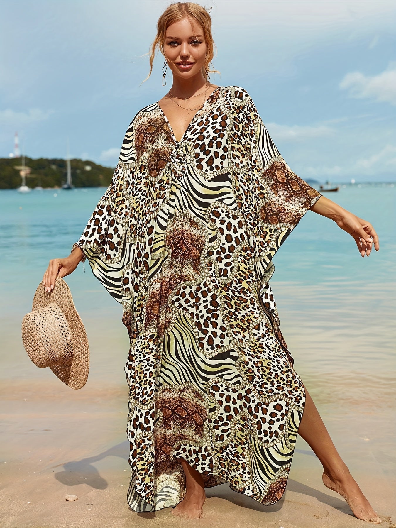 🌴 Vestido Tropical de Fibra de Bambú 🌴