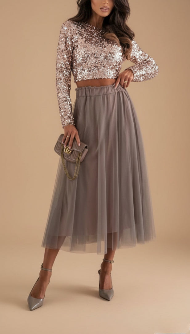 Blusa Aurora - Lentejuelas y lazo en la espalda