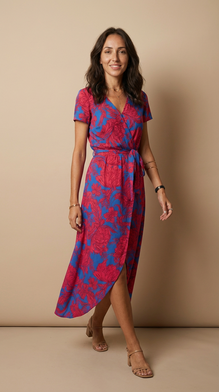 Julia™ - Vestido elegante con escote en V que estiliza la figura.