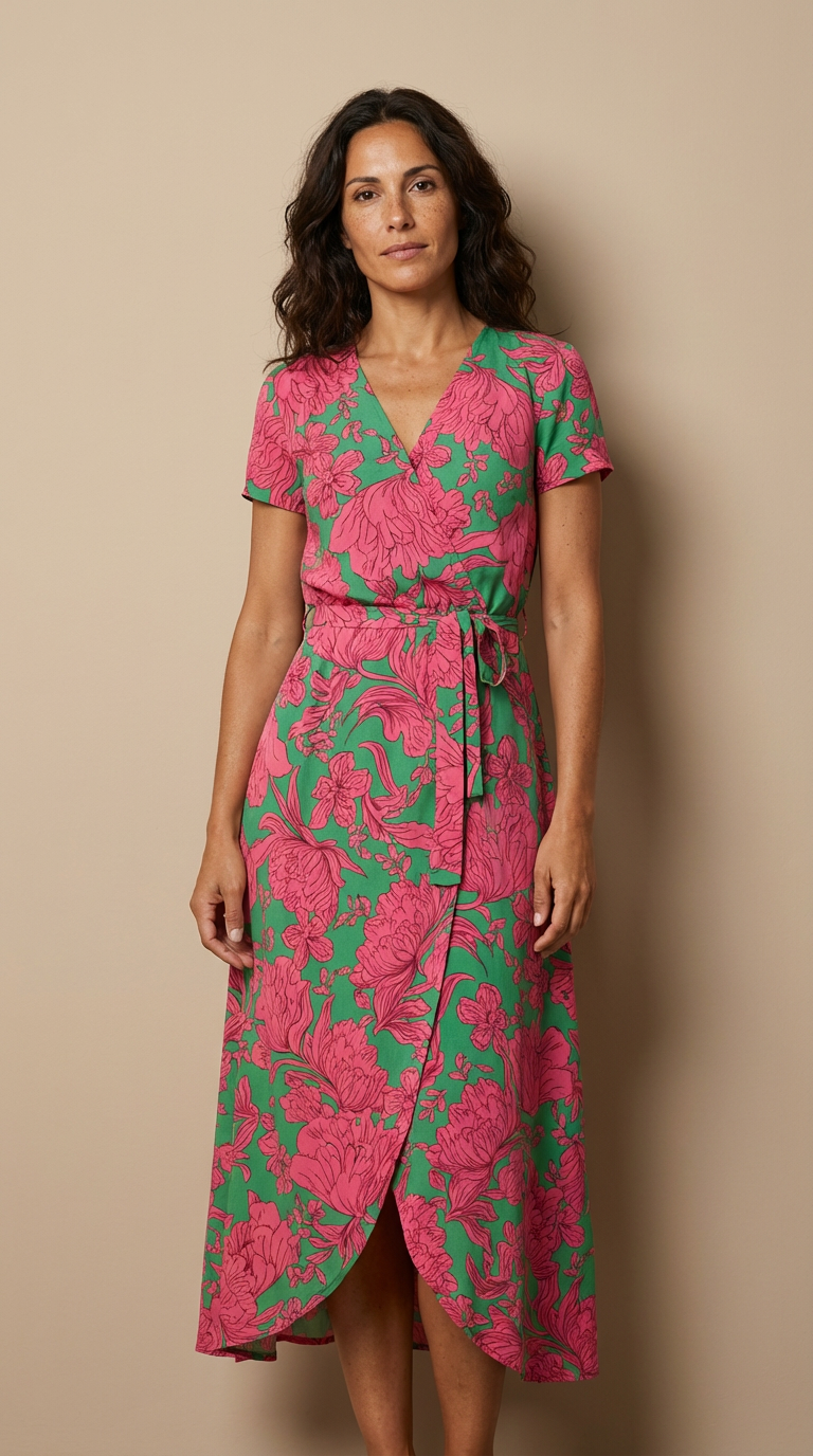 Julia™ - Vestido elegante con escote en V que estiliza la figura.