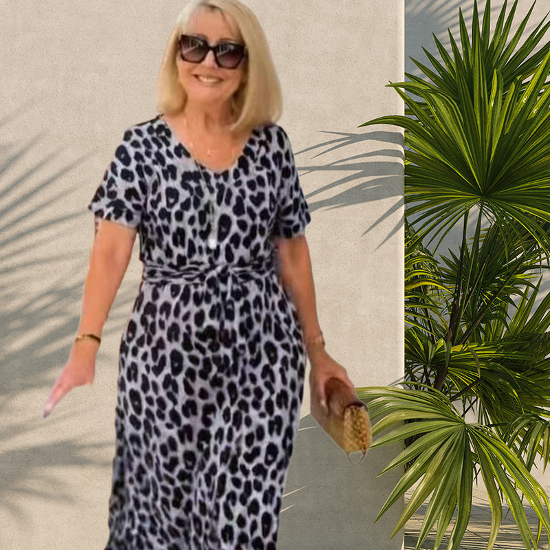 Vestido de Leopardo con cinturón